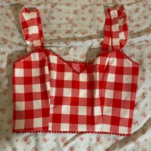 cute red and white tank